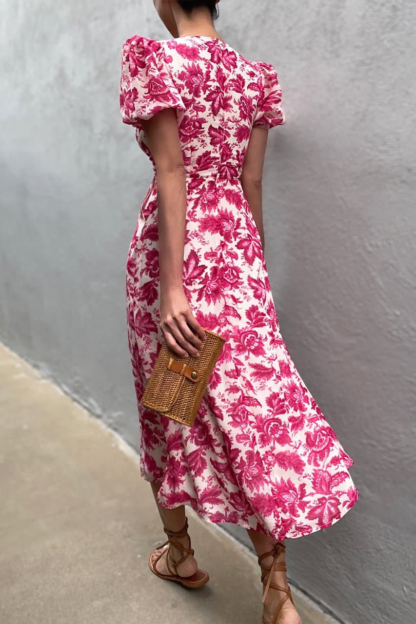 Stevie Midi Dress - Pink Floral
